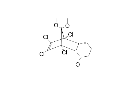 (+/-)-(1R*,2R*,3S*,7R*,8S*)-1,8,9,10-TETRACHLORO-3-HYDROXYTRICYCLO-[6.2.1.0(2,7)]-UNDEC-9-EN-11-ONE-DIMETHYLKETAL