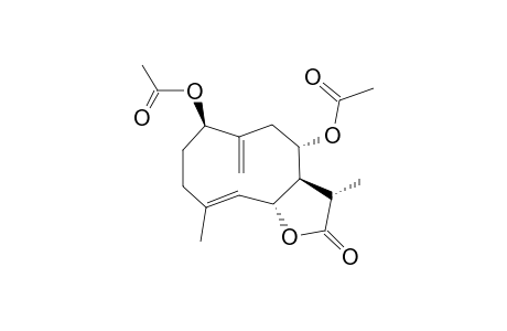 1-BETA,8-ALPHA-DIACETOXY-GERMACRA-4,10(14)-DIEN-6-BETA,7-ALPHA-11-BETA-H-12,6-OLIDE;SHONACHALIN-A-DIACETATE