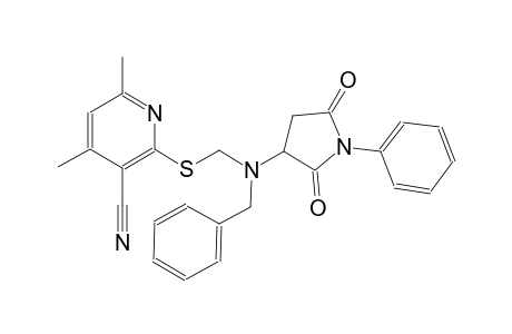 2-({[benzyl(2,5-dioxo-1-phenyl-3-pyrrolidinyl)amino]methyl}sulfanyl)-4,6-dimethylnicotinonitrile