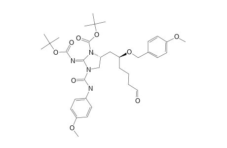 (-)-(5R,4'R)-6-[N,3'-BIS-(TERT.-BUTOXYCARBONYL)-1'-(PARA-METHOXYPHENYLCARBAMOYL)-2'-IMINOIMIDAZOLIDIN-4'-YL]-5-(PARA-METHOXYBENZYLOXY)-HEXANAL