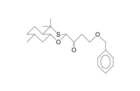 3(eq)-(3-Benzyloxy-1-oxo-propyl)-5,5,9(eq)-trimethyl-2-oxa-4-thia-trans-bicyclo(4.4.0)decane