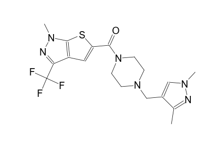 5-({4-[(1,3-dimethyl-1H-pyrazol-4-yl)methyl]-1-piperazinyl}carbonyl)-1-methyl-3-(trifluoromethyl)-1H-thieno[2,3-c]pyrazole