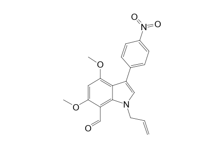 4,6-Dimethoxy-3-(4-nitrophenyl)-1-(prop-2'-enyl)indole-7-carbaldehyde