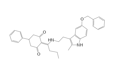 2-[1-({2-[5-(benzyloxy)-2-methyl-1H-indol-3-yl]ethyl}amino)butylidene]-5-phenyl-1,3-cyclohexanedione