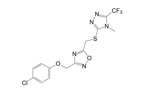 3-[(p-chlorophenoxy)methyl]-5-{{[4-methyl-5-(trifluoromethyl)-4H-1,2,4-triazol-3-yl]thio}methyl}-1,2,4-oxadiazole