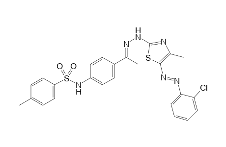 N-{4-[(1E)-1-(2-{5-[(E)-(2-Chlorophenyl)diazenyl]-4-methyl-1,3-thiazol-2-yl}hydrazinylidene)ethyl]phenyl}-4-methylbenzenesulfonamide