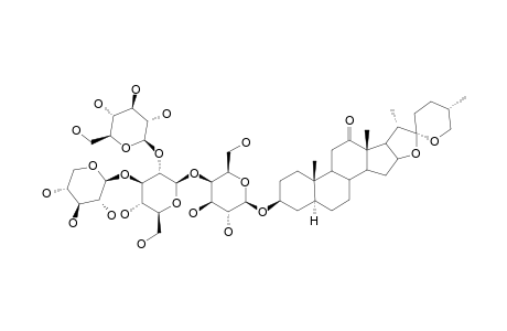 25R-3-BETA-HYDROXY-5-ALPHA-SPIROSTAN-12-ONE-3-O-[O-BETA-D-GLUCOPYRANOSYL-(1->2)-O-[BETA-D-XYLOPYRANOSYL-(1->3)]-O-BETA-D-GLUCOPYRANOSYL-(1->4)]-BET