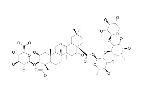 ZANHASAPONIN-B;3-O-BETA-[GLUCURONOPYRANOSYL]-ZANHIC-ACID-28-O-[XYLOPYRANOSYL-(1->2)-RHAMNOPYRANOSYL-(1->2)-RHAMNOPYRANOSYL]-ESTER