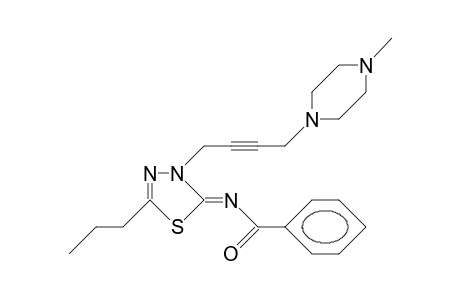 N-(5-Propyl-3-[4-(N-methyl-piperazino)-2-butynyl]-1,3,4-thiadiazol-2(3H)-ylidene)-benzamide