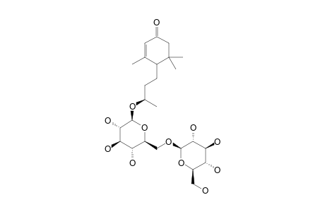 9-O-[[BETA-D-GLUCOPYRANOSYL-(1->6)-BETA-D-GLUCOPYRANOSYL]-HYDROXYBUTYL]-1,1,5-TRIMETHYL-4-CYCLOHEXEN-3-ONE;MAJOR-ISOMER