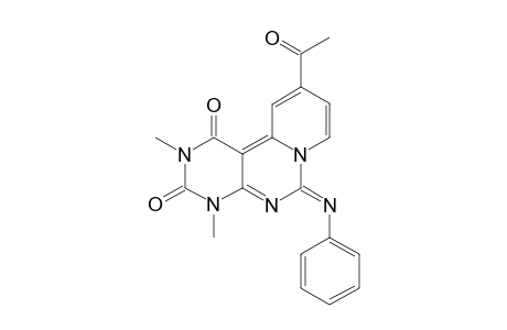 10-ACETYL-2,4-DIMETHYL-6-(PHENYLIMINO)-PYRIDO-[1',2':3,4]-PYRIMIDO-[4.5-D]-PYRIMIDINE-1,3-(2-H,4-H)-DIONE