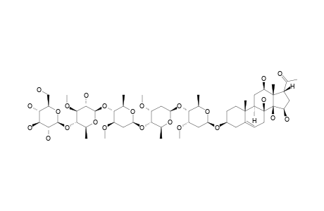 15-BETA-HYDROXYLINEOLON-3-O-BETA-D-GLUCOPYRANOSYL-(1->4)-BETA-D-THEVETOPYRANOSYL-(1->4)-BETA-D-OLEANDROPYRANOSYL-(1->4)-BETA-D-CYMAROPYRANOS