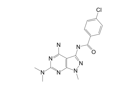 4-AMINO-3-[(4-CHLOROBENZOYL)-AMINO]-6-DIMETHYLAMINO-1-METHYLPYRAZOLO-[3,4-D]-PYRIMIDINE