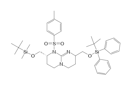 (2S,8R)-2-[[(TERT.-BUTYLDIMETHYL)-OXY)-METHYL]-8-[[(TERT.-BUTYLDIPHENYLSILYL)-OXY]-METHYL]-1-[(4-METHYLPHENYL)-SULFONYL]-1,5,9-TRIAZABICYCLO-[4.4.0]-DEC-9-ENE