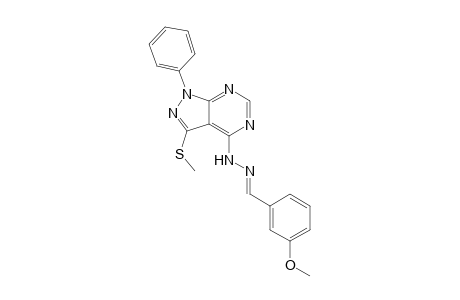 4-[2-(3-Methoxybenzylidene)hydrazinyl]-3-(methylsulfanyl)-1-phenyl-1H-pyrazolo[3,4-d]pyrimidine