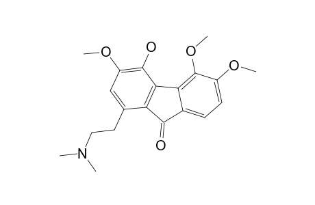 CAULOPHYLLINE-A;1-[2-(DIMETHYLAMINO)ETHYL]-4-HYDROXY-3,5,6-TRIMETHOXY-9H-FLUOREN-9-ONE