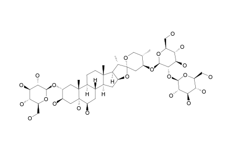 #11;(24S,25S)-5-ALPHA-SPIROSTANE-2-ALPHA,3-BETA,5,6-BETA,24-PENTOL-2-O-BETA-D-GLUCOPYRANOSYL-24-O-[O-BETA-D-GLUCOPYRANOSYL-(1->2)-BETA-D-GLUCOPYRANOSIDE]