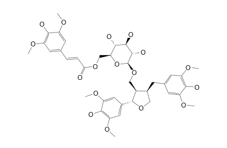 (8R,7'S,8'R)-5,5'-DIMETHOXY-LARICIRESINOL-9'-O-BETA-D-[6-O-(E)-4-HYDROXY-3,5-DIMETHOXY-CINNAMOYL]-GLUCOPYRANOSIDE