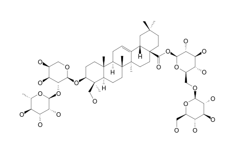 3-O-[ALPHA-L-RHAMNOPYRANOSYL-(1->2)-ALPHA-L-ARABINOPYRANOSYL]-28-O-[BETA-D-GLUCOPYRANOSYL-(1->6)-BETA-D-GLUCOPYRANOSIDE]-HEDERAGENIN