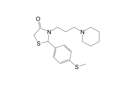 2-(4-(methylthio)phenyl)-3-(3-(piperidin-1-yl)propyl)thiazolidin-4-one 2-(4-(methylthio)phenyl)-3-(3-(piperidin-1-yl)propyl)thiazolidin-4-one