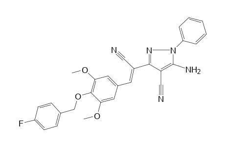 5-Amino-3-[(Z)-1-cyano-2-[4-(4-fluorobenzyl)oxy-3,5-dimethoxy-phenyl]vinyl]-1-phenyl-pyrazole-4-carbonitrile