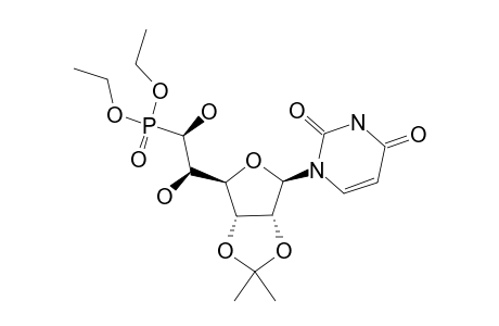 DIETHYL-[1'-(5',6'-DIHYDROXY-2',3'-O-ISOPROPYLIDENE-BETA-D-RIBO-HEXOFURANOSYL)-URACIL]-6'-PHOSPHONATE