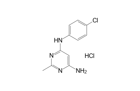 4-amino-6-(p-chloroanilino)-2-methylpyrimidine, hydrochloride