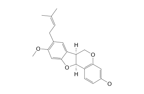 PROSTRATOL-D;8-GAMMA,GAMMA-DIMETHYLALLYLMEDICALPIN;(6A-R,11A-R)-8-GAMMA,GAMMA-DIMETHYLALLYL-3-HYDROXY-9-METHOXYPTEROCARPAN