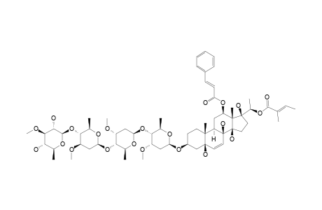 STEPHANOSIDE_O;12-O-CINNAMOYL-20-O-(E)-2-METHYL-2-BUTENOYL-(20-S)-PEGN-6-ENE-3-BETA,5-ALPHA,8-BETA,12-BETA,14-BETA,17-BETA,20-HEPTAOL_3-O-BETA-THE