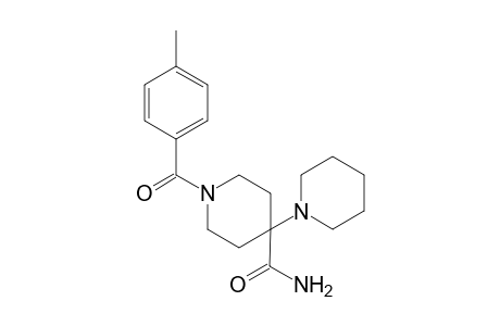 4-Piperidinecarboxamide, 4-(1-piperidinyl)-1-(4-methylbenzoyl)-