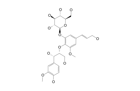 (-)-(7-S,8-R,7'-E)-4,7,9,3',9'-PENTAHYROXY-3,5-DIMETHOXY-8-4'-OXYNEOLIGN-7'-ENE-3'-O-BETA-D-GLUCOPYRANOSIDE