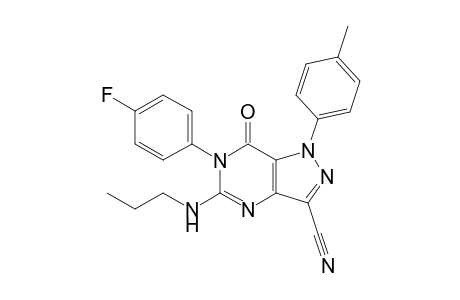 3-Cyano-6-(4-fluorophenyl)-5-propylamino-1-p-tolyl-1H-pyrazolo[4,3-d]pyrimidin-7(6H)-one