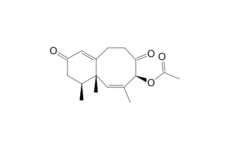 LAEVINONE_A;4-(S*)-ACETOXY-5,10-DIOXO,1-(S*),12-(S*)-NEOLEMNA-2-Z,8-DIENE