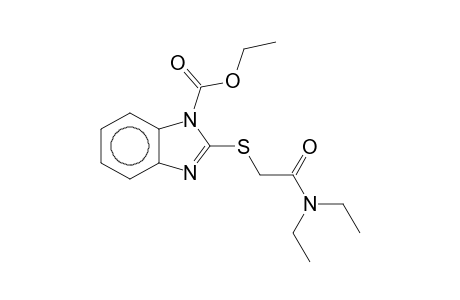 2-[[2-(diethylamino)-2-keto-ethyl]thio]benzimidazole-1-carboxylic acid ethyl ester