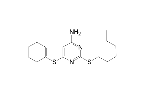 2-Hexylsulfanyl-5,6,7,8-tetrahydro-benzo[4,5]thieno[2,3-d]pyrimidin-4-ylamine