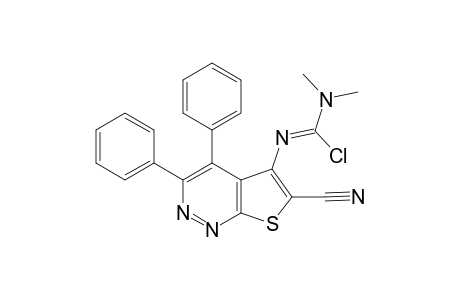 5-CHLORODIMETHYLAMINOMETHYLENAMINO-6-CYANO-3,4-DIPHENYLTHIENO-[2,3-C]-PYRIDAZINE