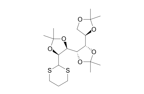 2,3:4,5:6,7-Tri-O-Isopropylidene-D-glycero-D-galactoheptose Trimethylene Dithioacetal