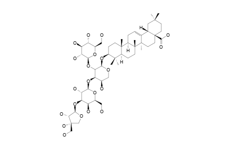 3-O-BETA-D-APIOFURANOSYL-(1->3)-BETA-D-GALACTOPYRANOSYL-(1->3)-[BETA-D-GLUCOPYRANOSYL-(1->2)]-ALPHA-L-ARABINOPYRANOSYL-OLEANOLIC-ACID