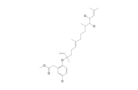 NAHOCOL-C;METHYL-2-(O)-[12',13'-DIHYDROXY-3',7',11',15'-TETRAMETHYL-1',6'(E),14'-HEXADECATRIEN-3'-YL]-5-HYDROXYPHENYLACETATE