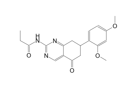 N-[7-(2,4-dimethoxyphenyl)-5-oxo-5,6,7,8-tetrahydro-2-quinazolinyl]propanamide