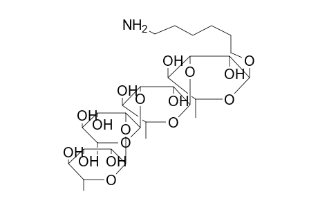 6-AMINOHEXYL O-ALPHA-D-RHAMNOPYRANOSYL-(1->2)-O-ALPHA-D-RHAMNOPYRANOSYL-(1->3)-O-ALPHA-D-RHAMNOPYRANOSYL-(1->3)-ALPHA-D-RHAMNOPYRANOSIDE