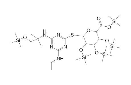 .beta.-D-Glucopyranosiduronic acid, 4-[[1,1-dimethyl-2-[(trimethylsilyl)oxy]ethyl]amino]-6-(ethylamino)-1 ,3,5-triazin-2-yl 1-thio-2,3,4-tris-O-(trimethylsilyl)-, trimethylsilyl ester