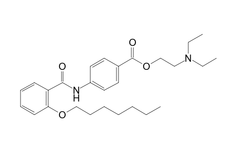 p-[o-(heptyloxy)benzamido]benzoic acid, 2-(diethylamino)ethyl ester