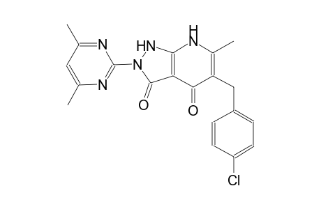 5-(4-chlorobenzyl)-2-(4,6-dimethyl-2-pyrimidinyl)-6-methyl-1H-pyrazolo[3,4-b]pyridine-3,4(2H,7H)-dione