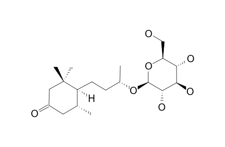 MYRSINIONOSIDE-A;(5R,6S,9R)-MEGASTIGMA-3-ON-9-OL-O-BETA-D-GLUCOPYRANOSIDE