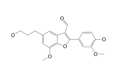 5-(3-HYDROXYPROPYL)-7-METHOXY-2-(3'-METHOXY-4'-HYDROXYPHENYL)-BENZO-[B]-FURAN-3-CARBALDEHYDE