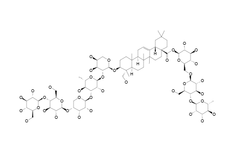 #1A;3-O-BETA-D-GLUCOPYRANOSYL-(1->4)-BETA-D-GLUCOPYRANOSYL-(1->4)-BETA-D-RIBOPYRANOSYL-(1->3)-ALPHA-L-RHAMNOPYRANOSYL-(1->2)-ALPHA-L-ARABINOPYRANOSYL-HEDERAGEN