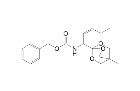 1-[N-(Benzyloxycarbonyl)-(1S)-1-amino-(Z)-2-propene]-4-methyl-2,6,7-trioxabicyclo[2.2.2]octane [Cbz-L-cis-Gly(-CH=CH-Et)-OBO ester]