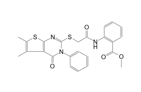 benzoic acid, 2-[[[(3,4-dihydro-5,6-dimethyl-4-oxo-3-phenylthieno[2,3-d]pyrimidin-2-yl)thio]acetyl]amino]-, methyl ester