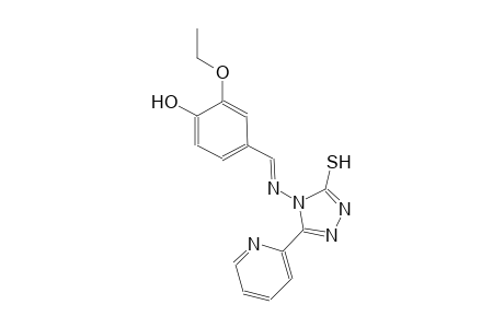 2-ethoxy-4-((E)-{[3-(2-pyridinyl)-5-sulfanyl-4H-1,2,4-triazol-4-yl]imino}methyl)phenol